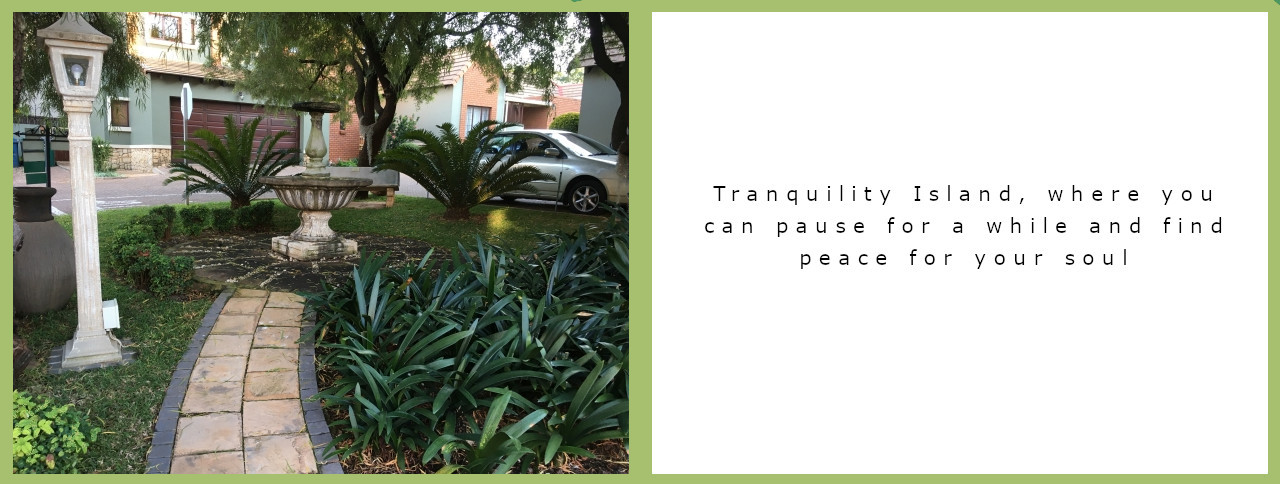 An island of tranquilitiy at Olive Crescent